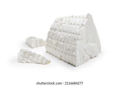 Ricotta Cheese Isolated On White Background