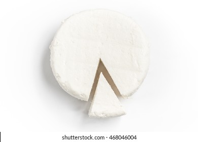 Ricotta Cheese In White Background. Fresh Ricota