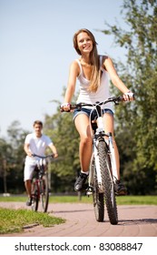 Ride A Bike On The Summer Park