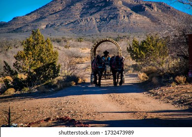 ride in a wagon pulled by two western horses