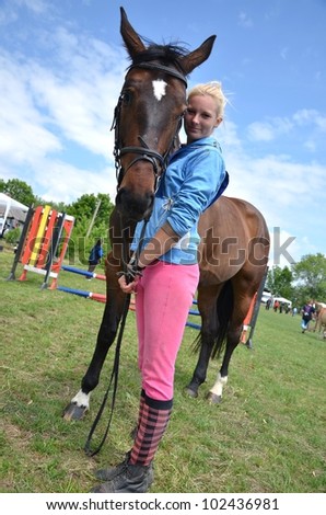 Similar – Image, Stock Photo Show jumper Show jumping