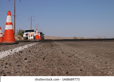 Ridgecrest, CA, USA - July 6th, 2019 : A Buckled Highway, CA-178