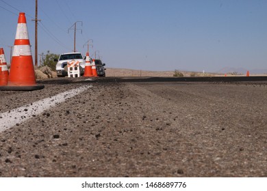 Ridgecrest, CA, USA - July 6th, 2019 : A Buckled Highway, CA-178