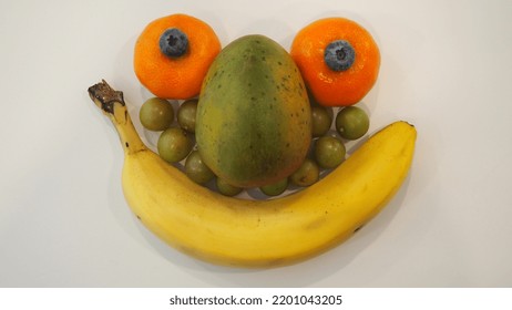 Ridiculous Face Made Of Fruit 