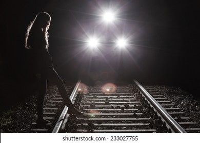 Riding train and girl going to commit suicide