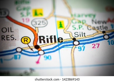 Rifle. Colorado. USA On A Map