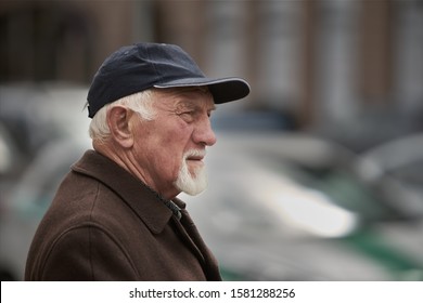 Riga, LAtvia - 2019 Fine art photo portrait of elderly man with wrinkled closeup face