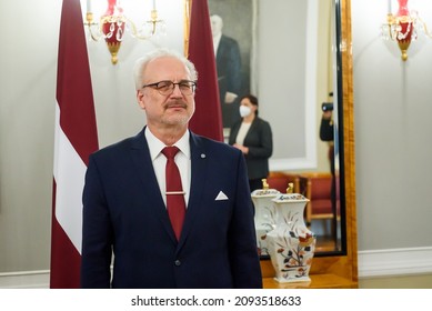 RIGA, LATVIA. 20th December 2021. Zuzana Caputova, President Of Slovakia,  Meets With Egils Levits (at Photo), President Of Latvia.