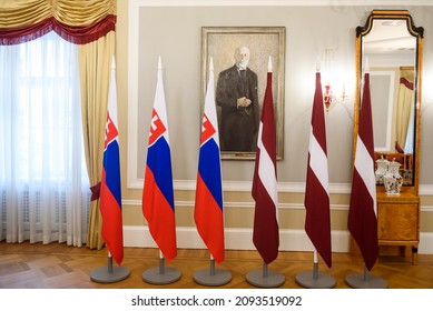 RIGA, LATVIA. 20th December 2021. Zuzana Caputova, President Of Slovakia,  Meets With Egils Levits, President Of Latvia.