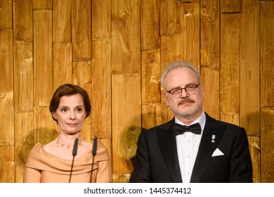 RIGA, LATVIA. 8th Of July 2019. Andra Levite And Egils Levits, During Reception In Honour Of The Inauguration Of President Of Latvia Mr Egils Levits.