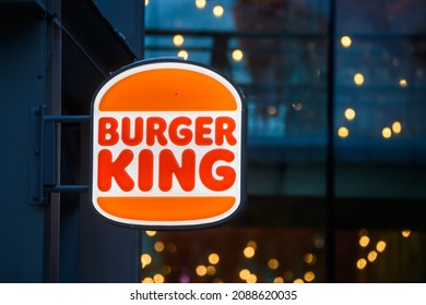 RIGA, LATVIA. 9th December 2021. Burger King Logo. Burger King American Multinational Chain Of Hamburger Fast Food Restaurants.