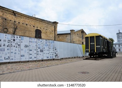 Riga, Latvia - July 24, 2018 - The Riga Ghetto And Latvian Holocaust Museum Located In The Historic Area Bordering The Former Ghetto In Riga