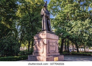 Riga, Latvia - June 25, 2016: Statue Of Russian Field Marshal Michael Andreas Barclay De Tolly In Riga City