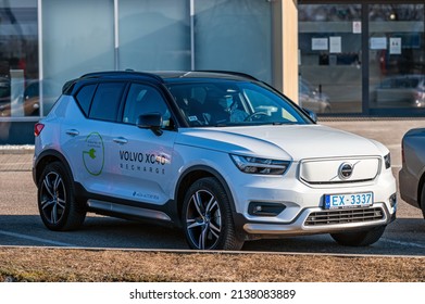 Riga, Latvia, March 18, 2022: Volvo XC40 Recharge, The Compact Sport Utility Vehicle (SUV) By Volvo Cars