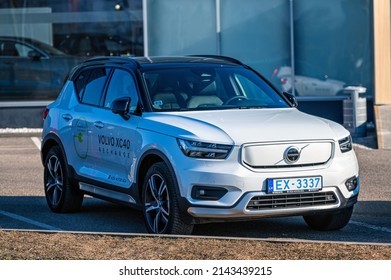 Riga, Latvia, March 18, 2022: Volvo XC40 Recharge, The Compact Sport Utility Vehicle (SUV) By Volvo Cars