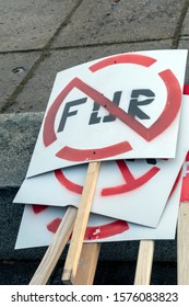 Riga, Latvia - November 30, 2019 : Anti Fur Placards And Posters At Animal Rights Protest. March For Animal Advocacy In Riga, Latvia, Europe