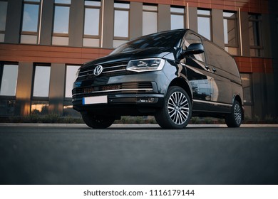 Riga, LV - JUN 15, 2018: New Volkswagen Multivan Executive on parking