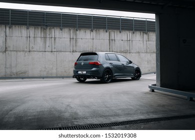 Riga, LV - JUN 3, 2019:  Volkswagen Golf GTi TCR at the underground parking lot