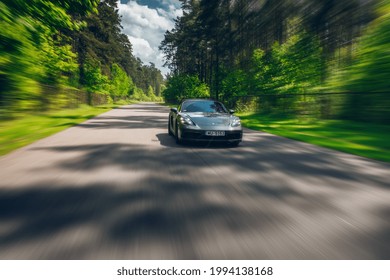 Riga, LV - MAY 28, 2021: Porsche Boxter GT Go Fast At The Raceway