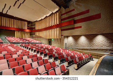 Rigby, Idaho, USA, Nov. 19, 2013  A Modern Theater With A State And Rigging In A New High School.