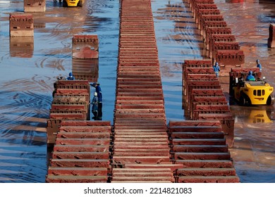 Rigging Of Keel Blocks In Dry Dock For Next Vessel