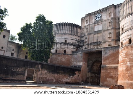Right side view - Bhadra Fort built in 1411AD by Sultan Ahmad Shah. Ahmedabad, Gujarat, India