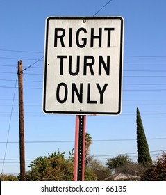 Right Turn Only Sign