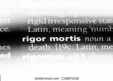 Rigor Mortis Word In A Dictionary. Rigor Mortis Concept.