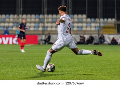 RIJEKA, CROATIA - OCTOBER 12, 2018: UEFA Nations League Football Match Croatia Vs. England. In Action Kyle Walker (2)