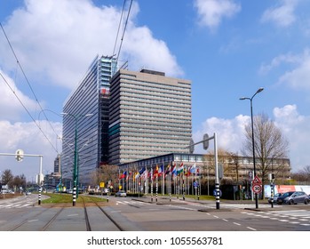 Rijswijk, Netherlands, March 2018. Office of the European Patent Office or EPO at the Veraartlaan