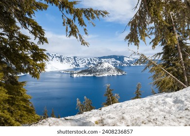 Rim Overlook at Crater Lake National Park in Oregon, USA - Powered by Shutterstock