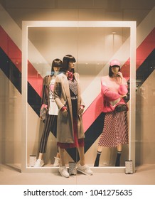 Rimini, Italy, March-05-2018 shopping window, woman fashion - Shutterstock ID 1041275635