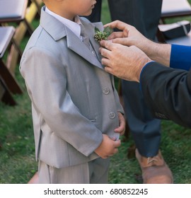 Ring Bearer In Grey Suit