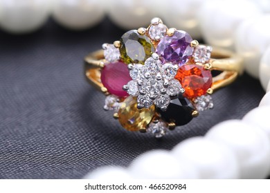Ring Different Color Gemstone Stock Photo 466520984 | Shutterstock