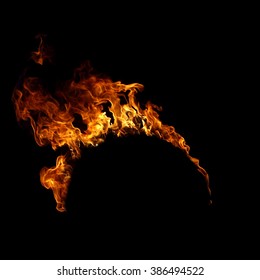 Ring of fire in black background 