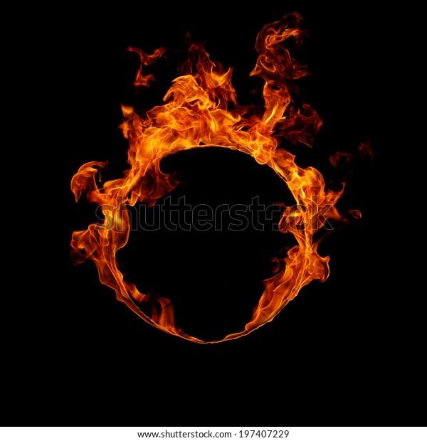 Ring of fire in black\
background 