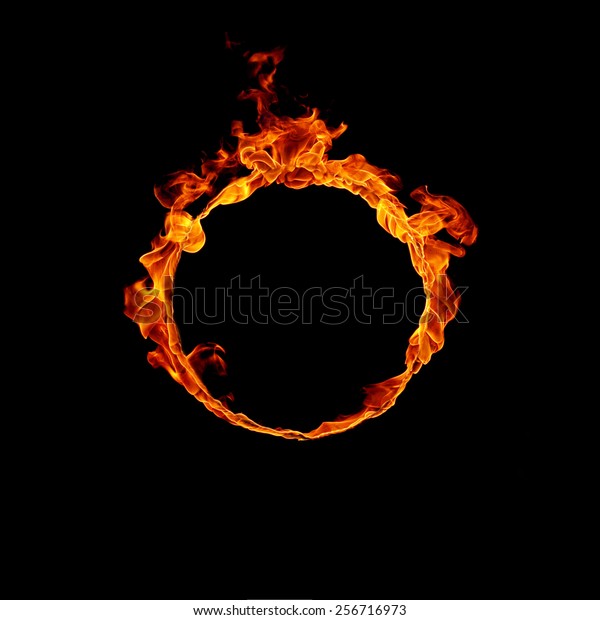 Ring of fire in black
background