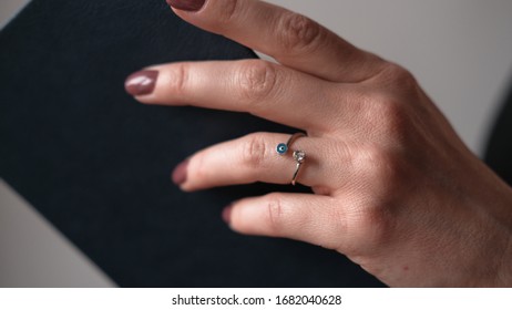 a ring on the models hand