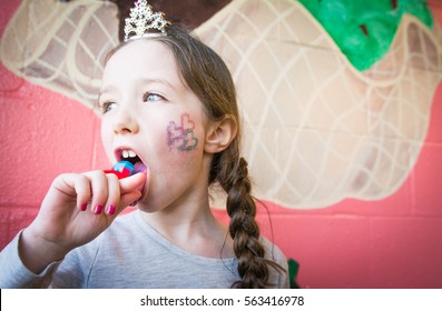 Ring Pop Young Girl Ice Cream Shop Princess - Powered by Shutterstock