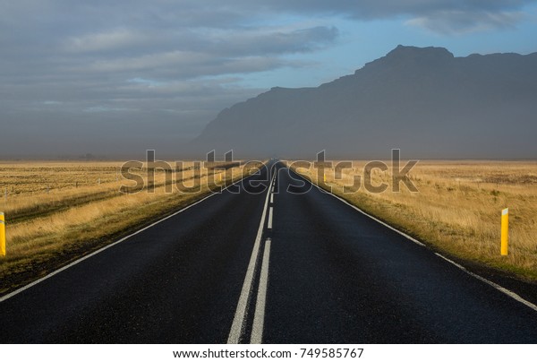 The Ring Road in Iceland. Route\
1 or the Ring Road is a national road, Beautiful Road in\
Iceland