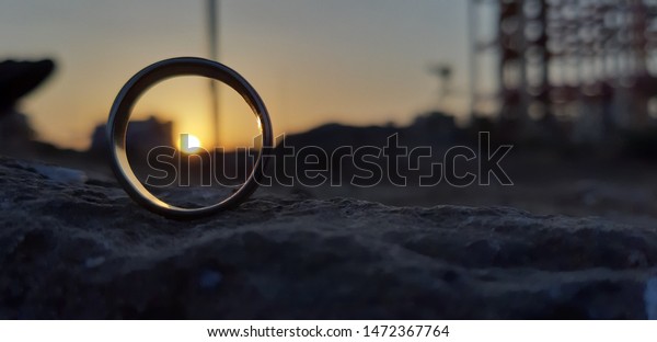 Ring Sunset Wallpaper Desktop Mobile Phone Stock Photo Edit Now