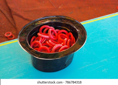 Ring Toss Game Red Rings In Black Hat Carnival Games