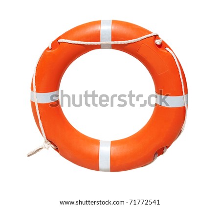 A ring-buoy, isolated on white background