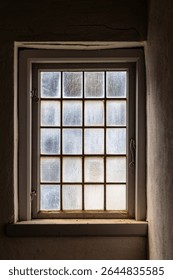Ringkobing, Denmark An old window and window frames in an old house.