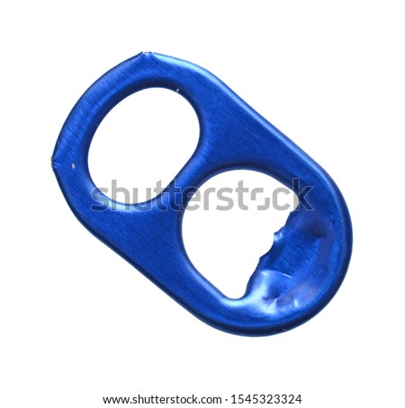 Ring-pull close up isolated on a white background.