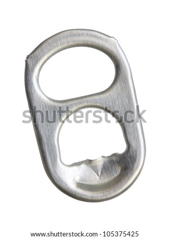 Ring-pull isolated on a white background.