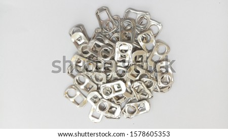 Ringpull on white background,ringpull for recyccle