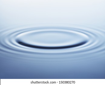 Rings On A Water Surface Caused By A Falling Drop.