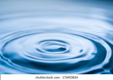 Rings On A Water Surface Caused By A Falling Drop.