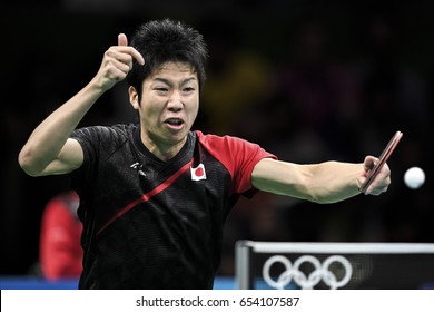 Rio, Brazil, 11 August 2016: The Table Tennis Player Jun MIZUTANI  (JPN) When Playing Against Long MA (CHN) During Olympic Games Rio 2016 At Riocentro